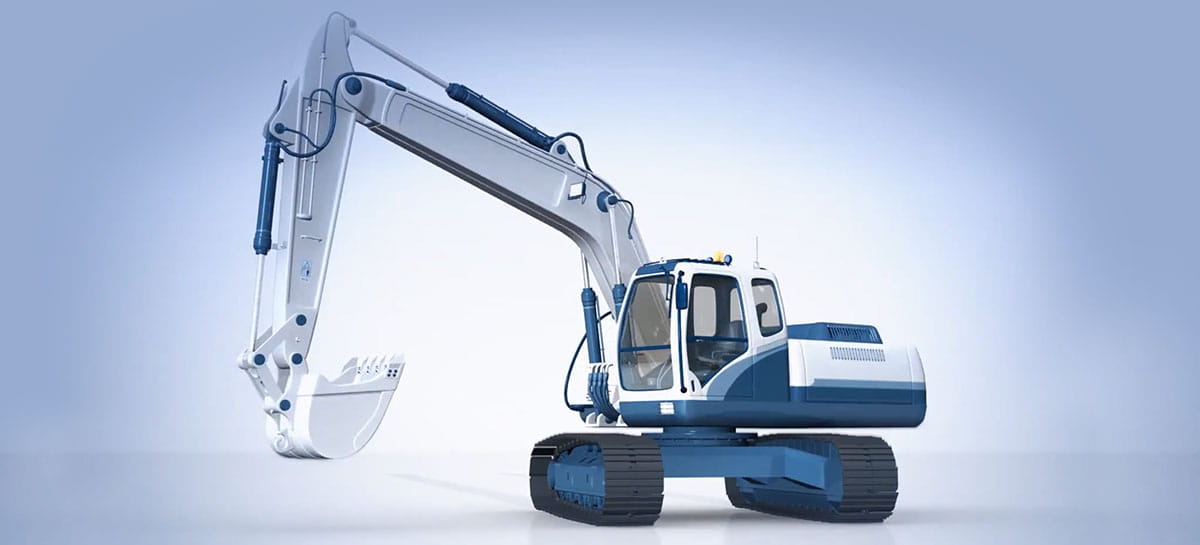 Excavator with crane